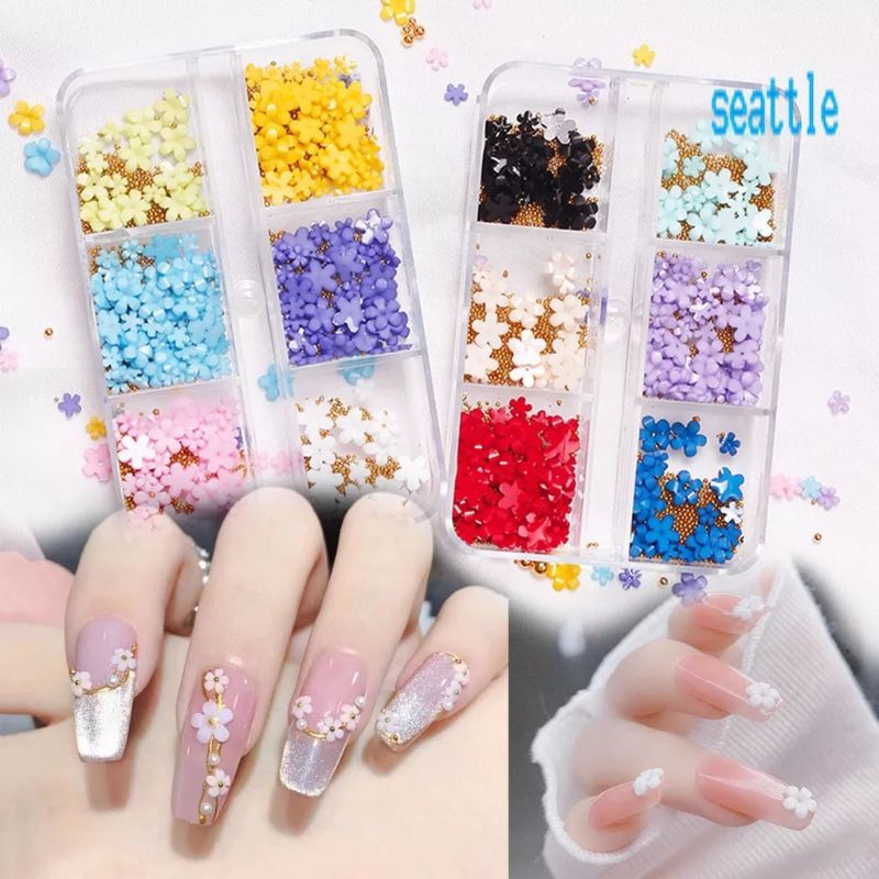 Ornamen Bunga 3D Untuk Dekorasi Nail Art Charms