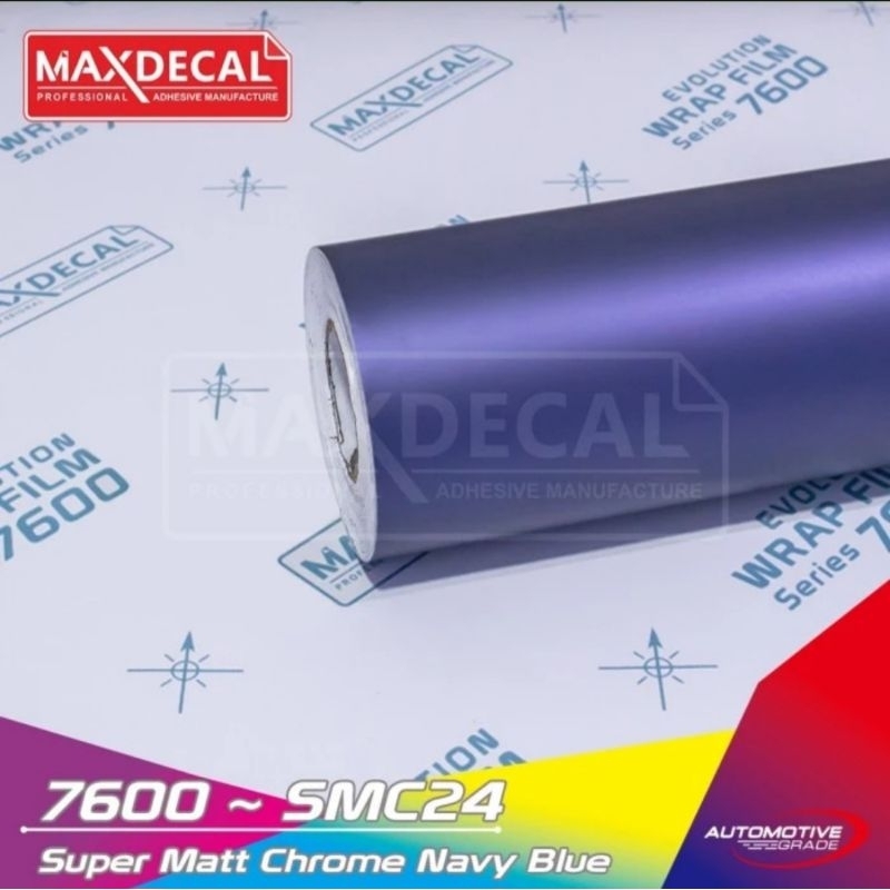 ROLL Sticker MAXDECAL 7600 SMC024 Super Matt Chrome Navy Blue 50cm x 9m ROLL