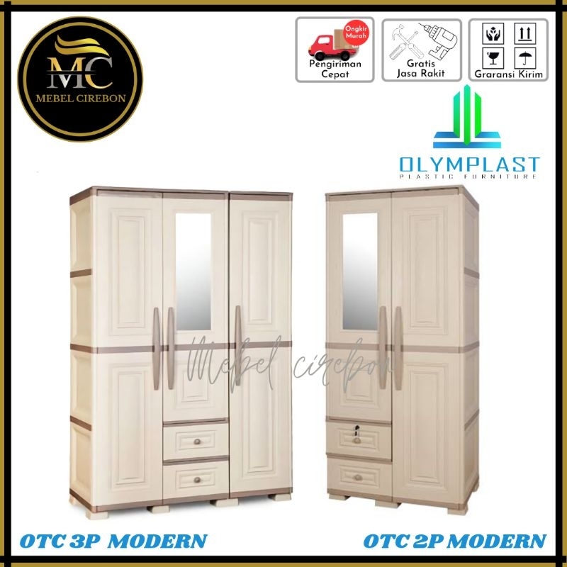 OLYMPLAST Lemari Pakaian 3 Pintu / Lemari Plastik / OTC ST3 MODERN Cirebon Kuningan Majalenka Indram