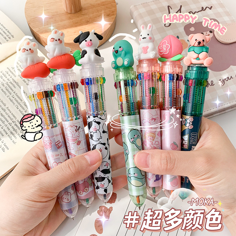 

￼￼Pulpen 10 Warna Kartun Lucu Beruang Pena Warna Warni 10 in1 Alat Tulis- ￼10 Warna 0.5mm Bolpoin Kartun Kreatif Kapasitas Besar Dapat Ditarik / Pulpen 10 Warna Bermotif Lucu Bulpen Anak-Anak