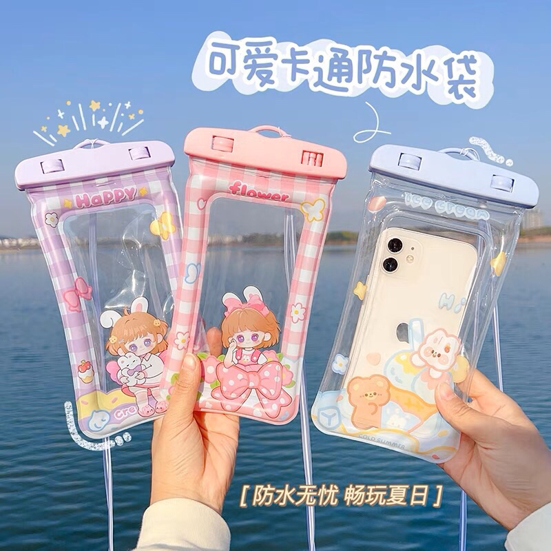 READY STOCK COD - GANTUNGAN HP ANTI TAHAN AIR ANTI DEBU PLASTIK TRANPARAN PELINDUNG PONSEL TALI LEHER FANCY AESTHETIC ELEGAN MEWAH KARAKTER KARTUN HEWAN LUCU GADIS KAWAII ANAL PEREMPUAN GAYA REMAJA CEWEK KOREA BERUANG AKSESORIS PANTAI BERUANG MAIN MURAH