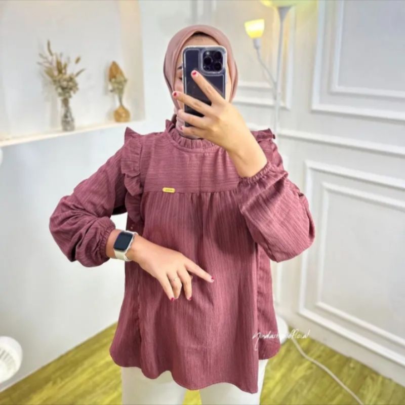 CHIKA BLOUSE BABY CRUSH ATASAN KOREAN STYLE DAISY BLOUSE