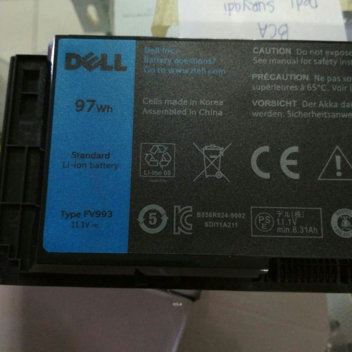 Baterai Laptop Dell Precision FV993 PG6RC R7PND M4600 M4700 M4800