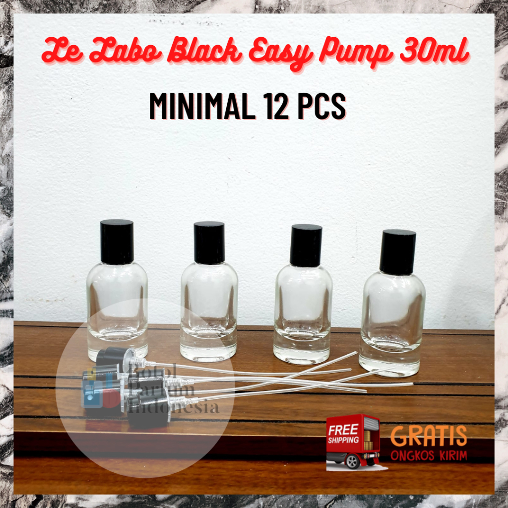 BOTOL PARFUM LE LABO BLACK 30ML EASY PUMP - BOTOL PARFUM KOSONG LE LABO BLACK - BOTOL PARFUM KACA 30