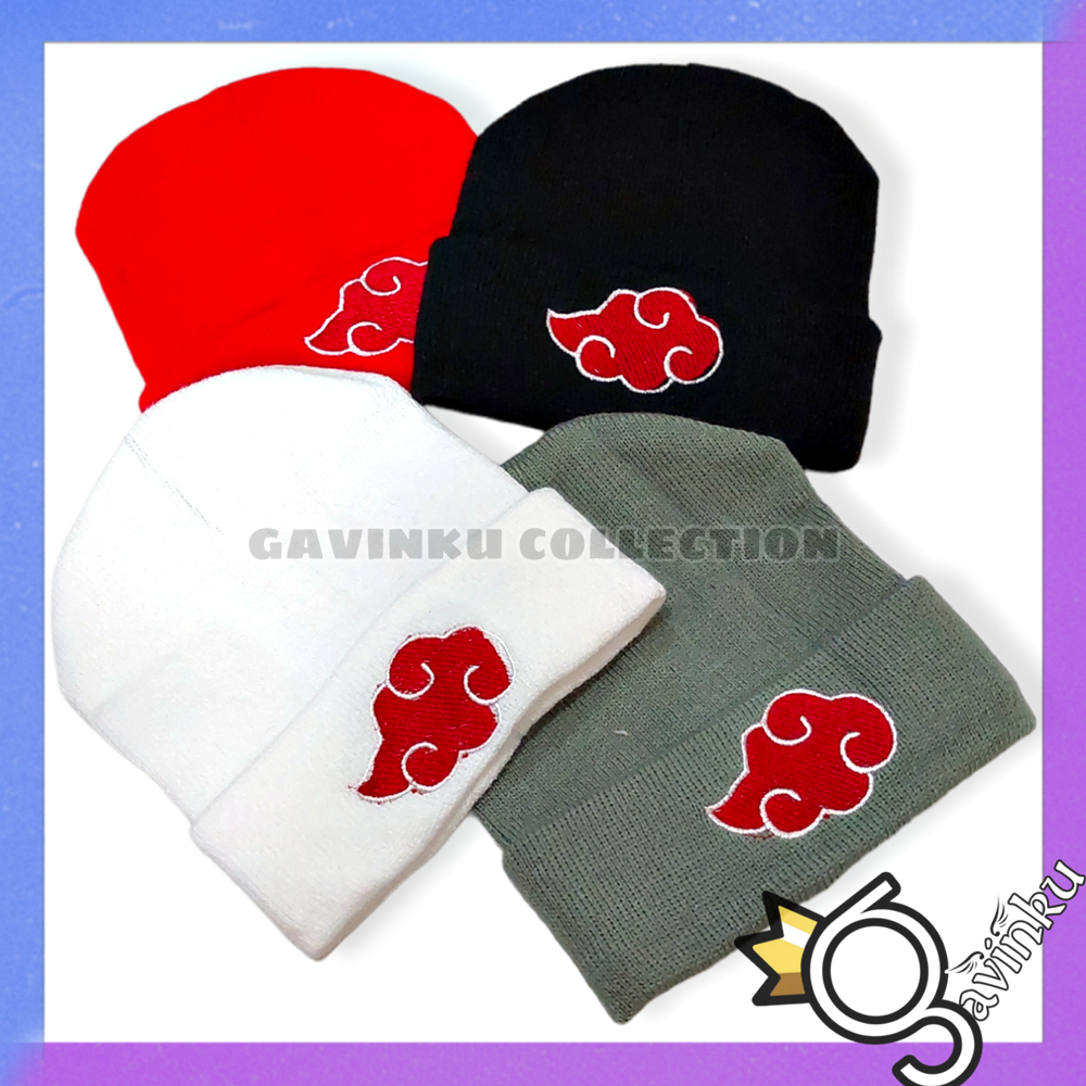 Topi Kupluk Anak Laki Laki Perempuan Umur 3 6 12 bulan 1 2 Tahun Motif Bordir Akatsuki Naruto Murah Beanie Hat Usia Bayi Baru Lahir Newborn Gaul Keren Model Baru Kekinian Korea Ketu Koplok Topu Kerpus Kuplok