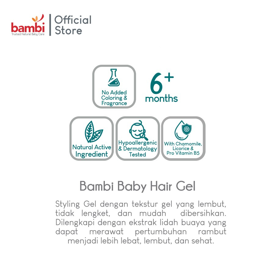 BPOM BAMBI BABY HAIR GEL 50ML / GEL RAMBUT BAYI BAMBI / GEL ANAK