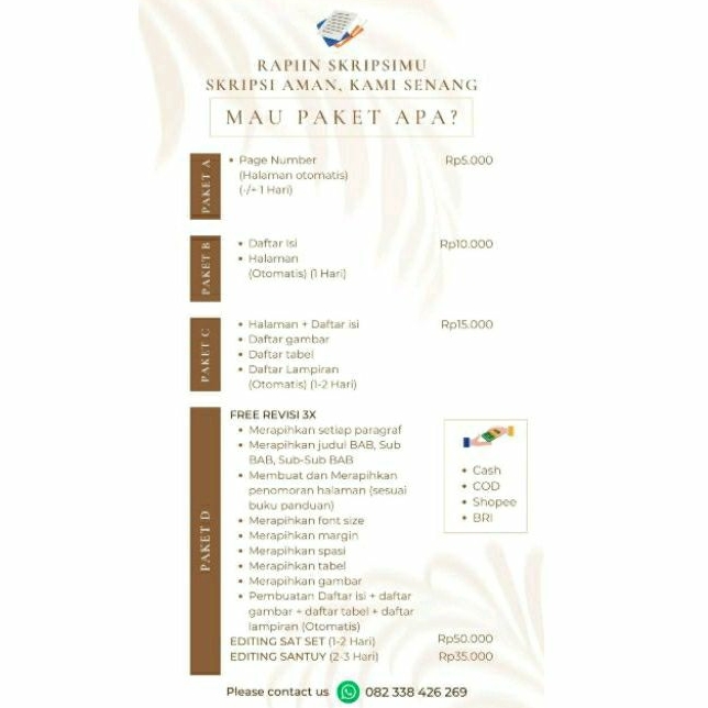 Edit Skripsi, Tesis, Disertasi, Penomoran Halaman, Halaman Otomatis dll