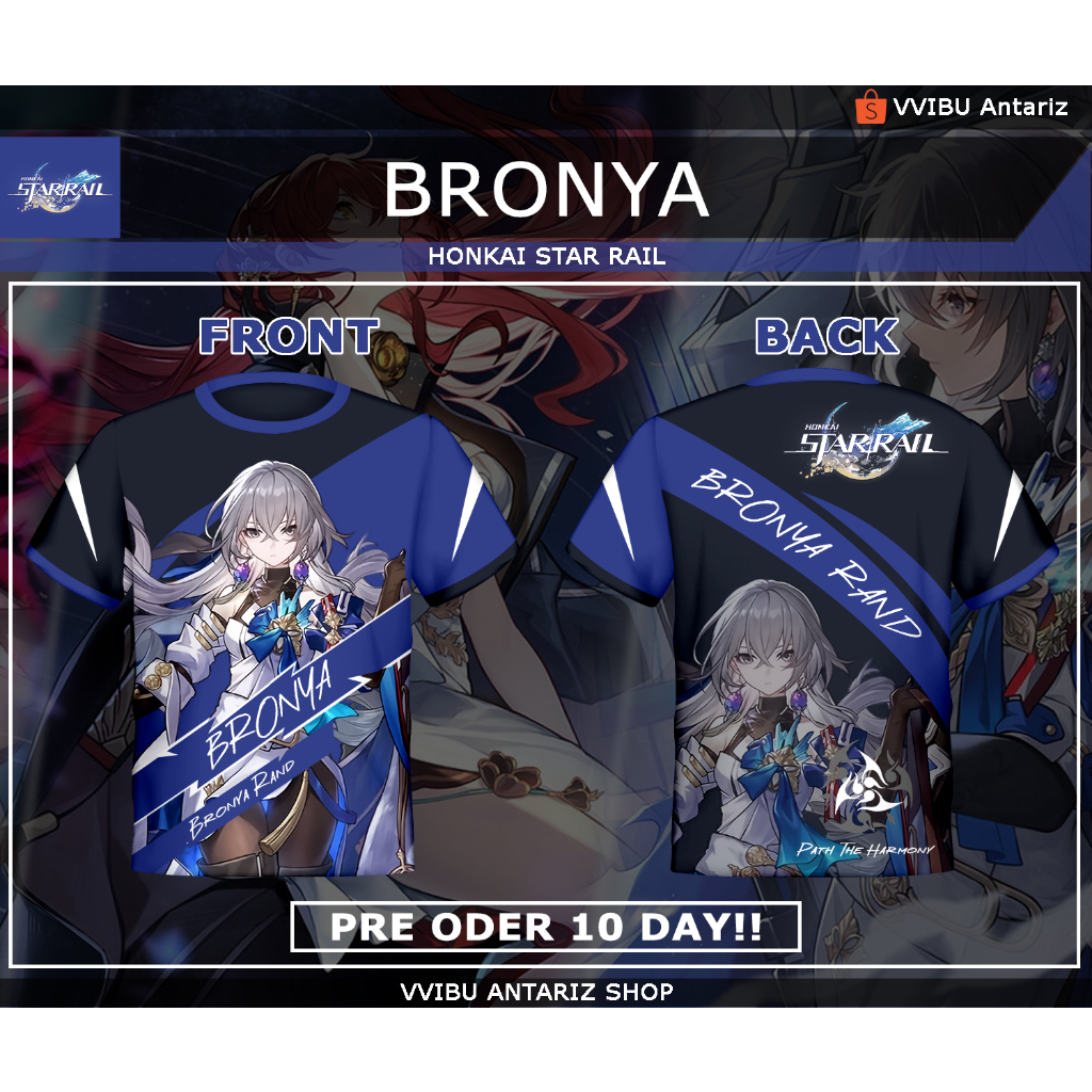 Kaos Fullprint Honkai Star Rail Bronya