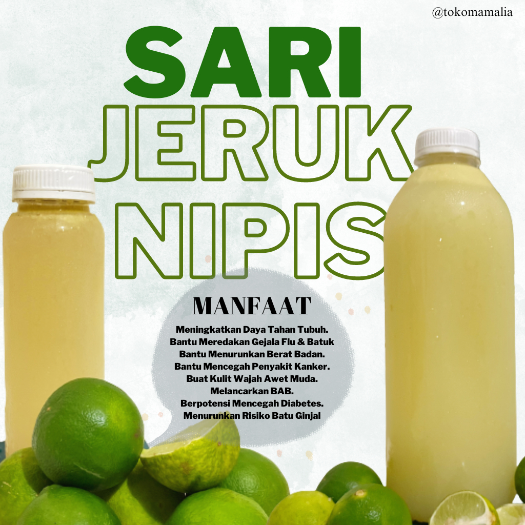 

Sari Nipis Fresh Asli Murni 100% Halal Jeruk Nipis (250 mL, 500 mL, 1 Liter) / Jus Diet