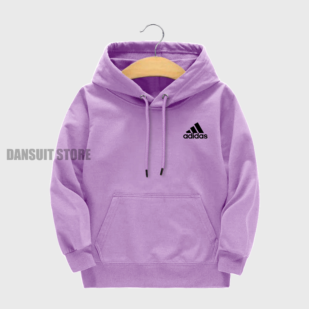 Sweater Hoodie Anak Laki-laki/Perempuan Usia 4-13 Tahun Sablon Logo Warna Pastel Bahan Tebal Premium