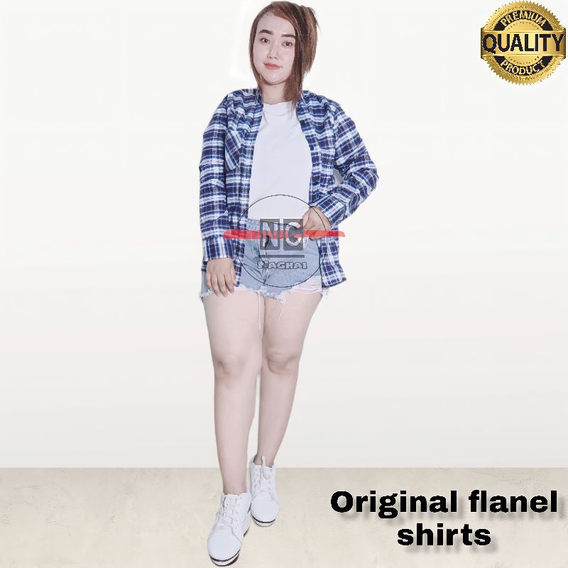 Kemeja Flanel Pria Wanita Distro Lengan Panjang Kwalitas Premium Kemeja Flanel Couple Kemeja Kotak-Kotak Lengan Panjang