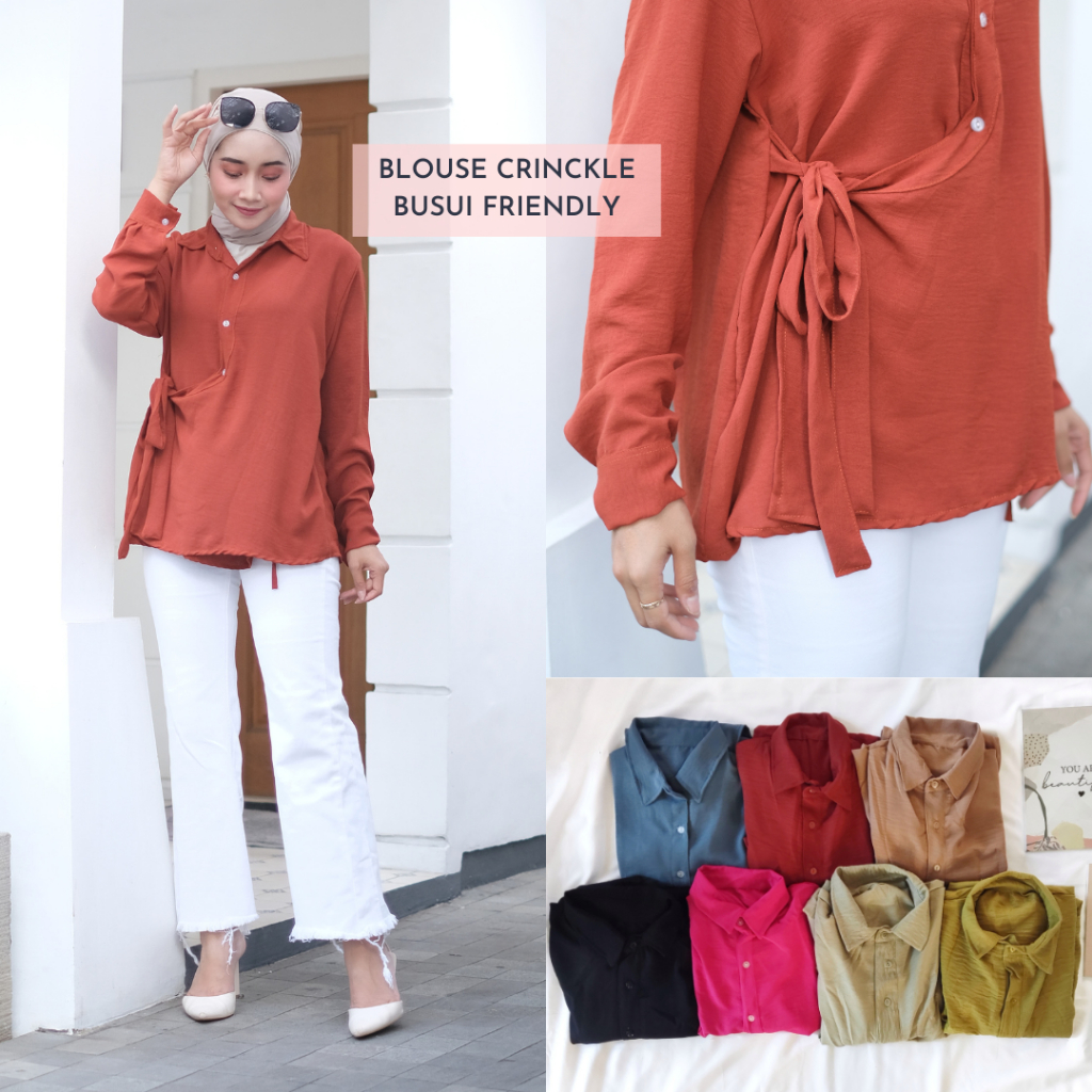 BLOUSE CRINCKLE TERBARU / BAJU BUSUI WANITA / GHINA BLOUSE DEEWIDIY