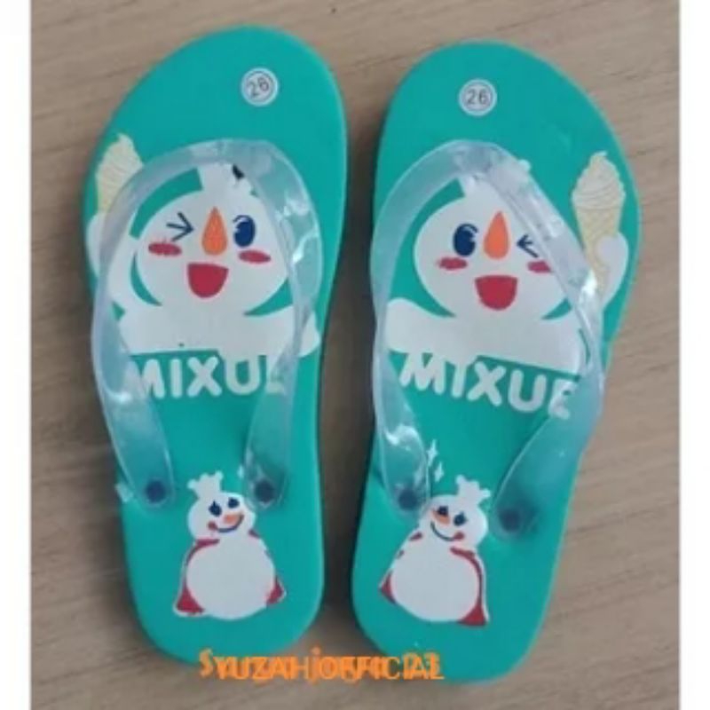 Sandal Jepit Anak Unisex Motif Mixue Sendal kekinian