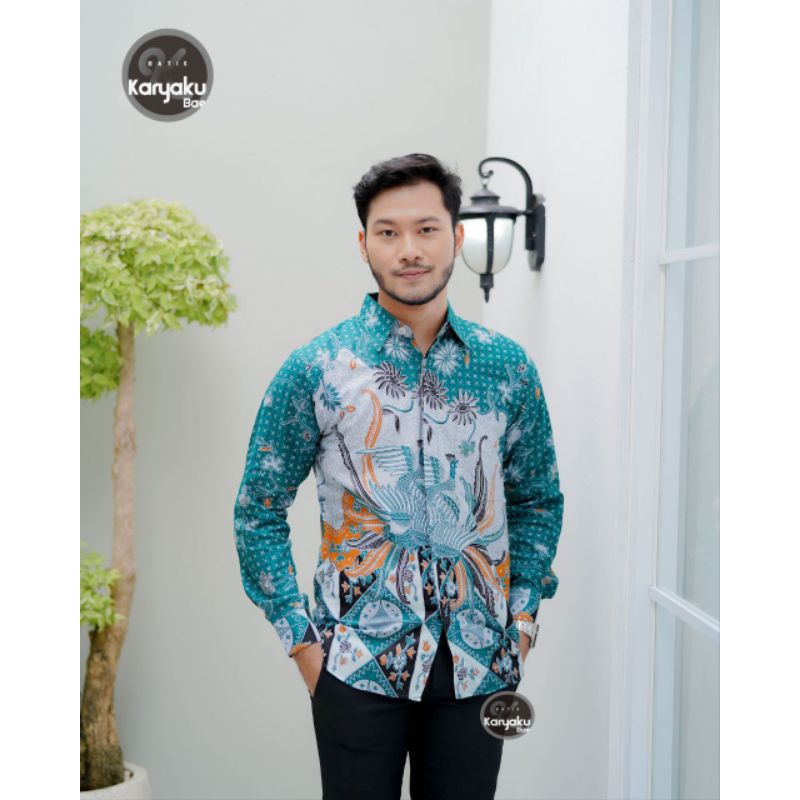 (BISA COD) kemeja batik slimfit kemeja batik pria lengan panjang kemeja formal baju batik modern batik pria