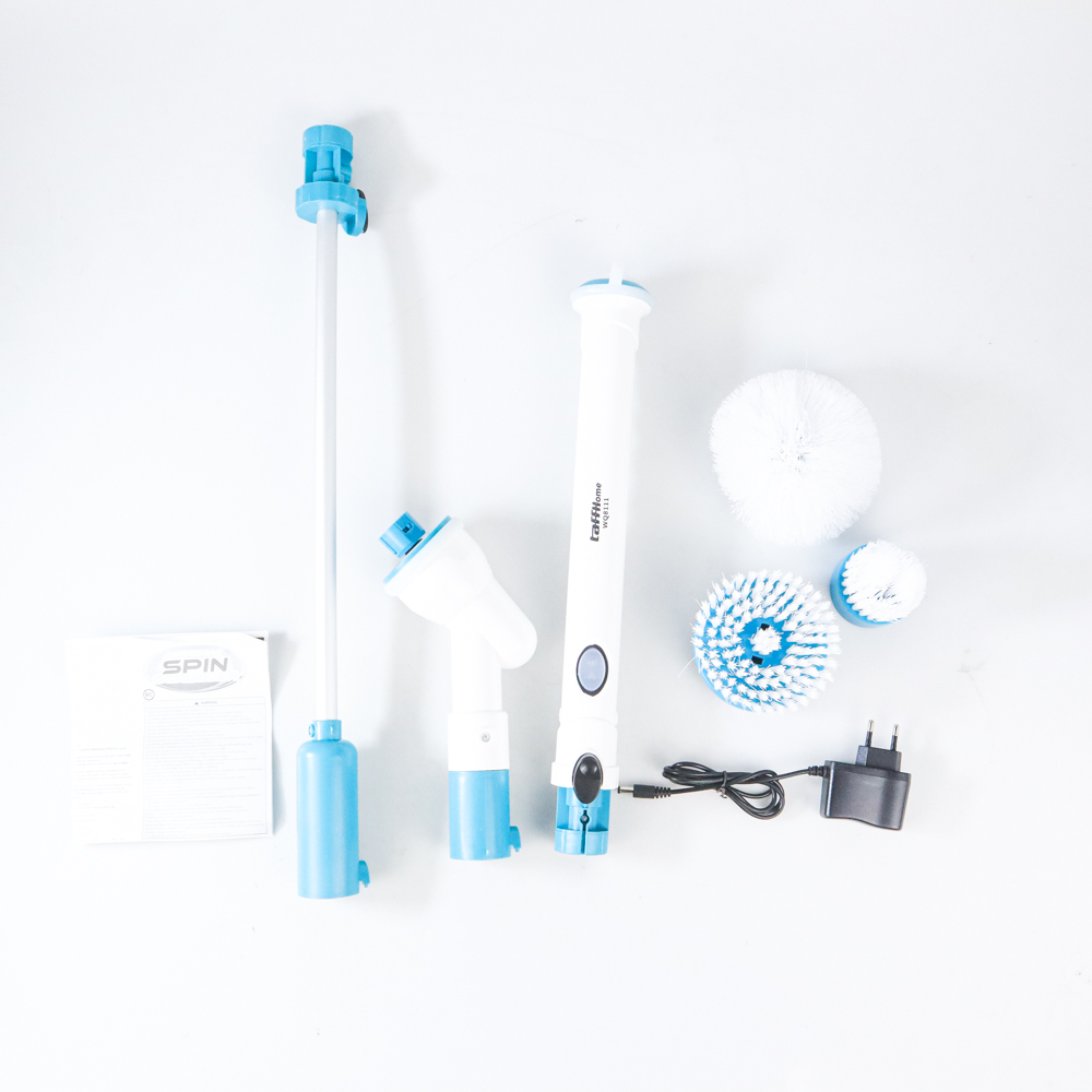 TaffHOME Hurricane Spin Scrubber Sikat WC Elektrik Bathroom Kitchen Cleaning Tools Set - WQ8111 - Blue