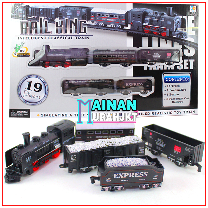 MAINANKEI MAINAN ANAK MURAH KERETA RAIL KING TL06 19 PIECES MAINAN ANAK KERETA API LINTASAN RAIL KING