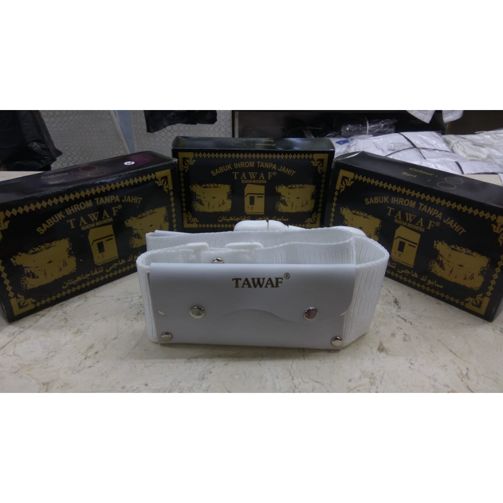 GROSIR / 10pcs Sabuk Tawaf Putih &amp;  Hijau Besar Perlengkapan Umroh / Perlengkapan Haji