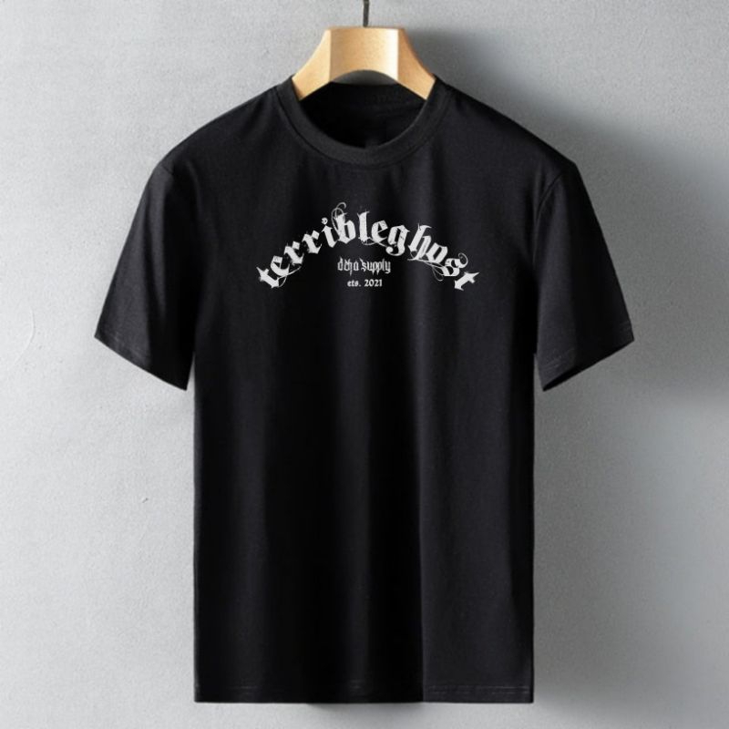 Kaos Pria Distro Lengan Pendek Bahan Cotton Combed 24 S Hitam Simple Motif Sablon Tshirt Atasan Murah Baju Unisex Terlaris Casual Terbaru Lembut Size M L XL Kekinian