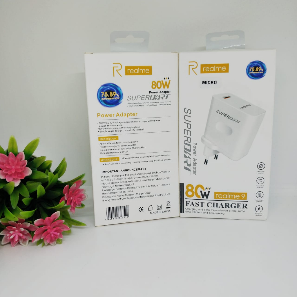 travel charger realme9 ori100% supervooc 80w superdart high quality fast charging for all smartphone casan isi daya cepat PROMO SEN