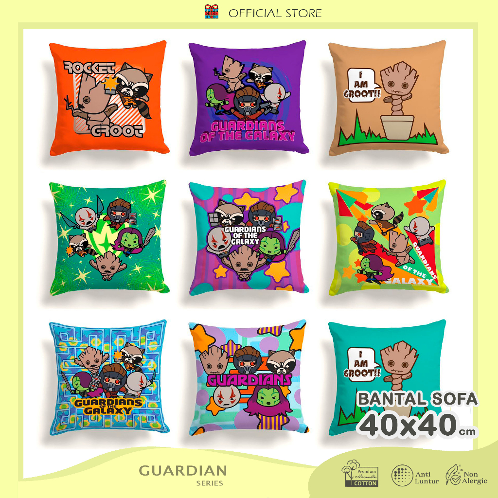 Bantal Sofa Print Motif Superhero Guardian Galaxy 40x40 cm - Pusat Kado Murah