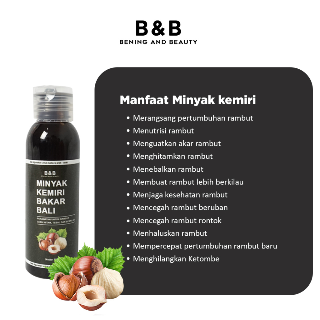 Minyak Kemiri Bakar Asli Bali BPOM / Mengurangi Rontok / Penumbuh Rambut Bayi &amp; Dewasa / Penebal Brewok, Kumis, Jambang, Janggut, Alis 100% ORIGINAL Minyak Kemiri Murni