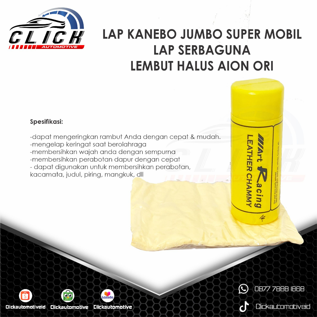 Lap Kanebo JUMBO Super Mobil Lap Motor Cafe Meja Lembut Halus Aion ORI