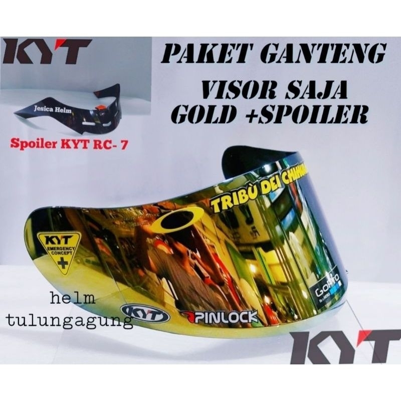 Flat visor Kyt vendetta 2 iridium / Falcon fr iridium gold blue silver / stiker visor