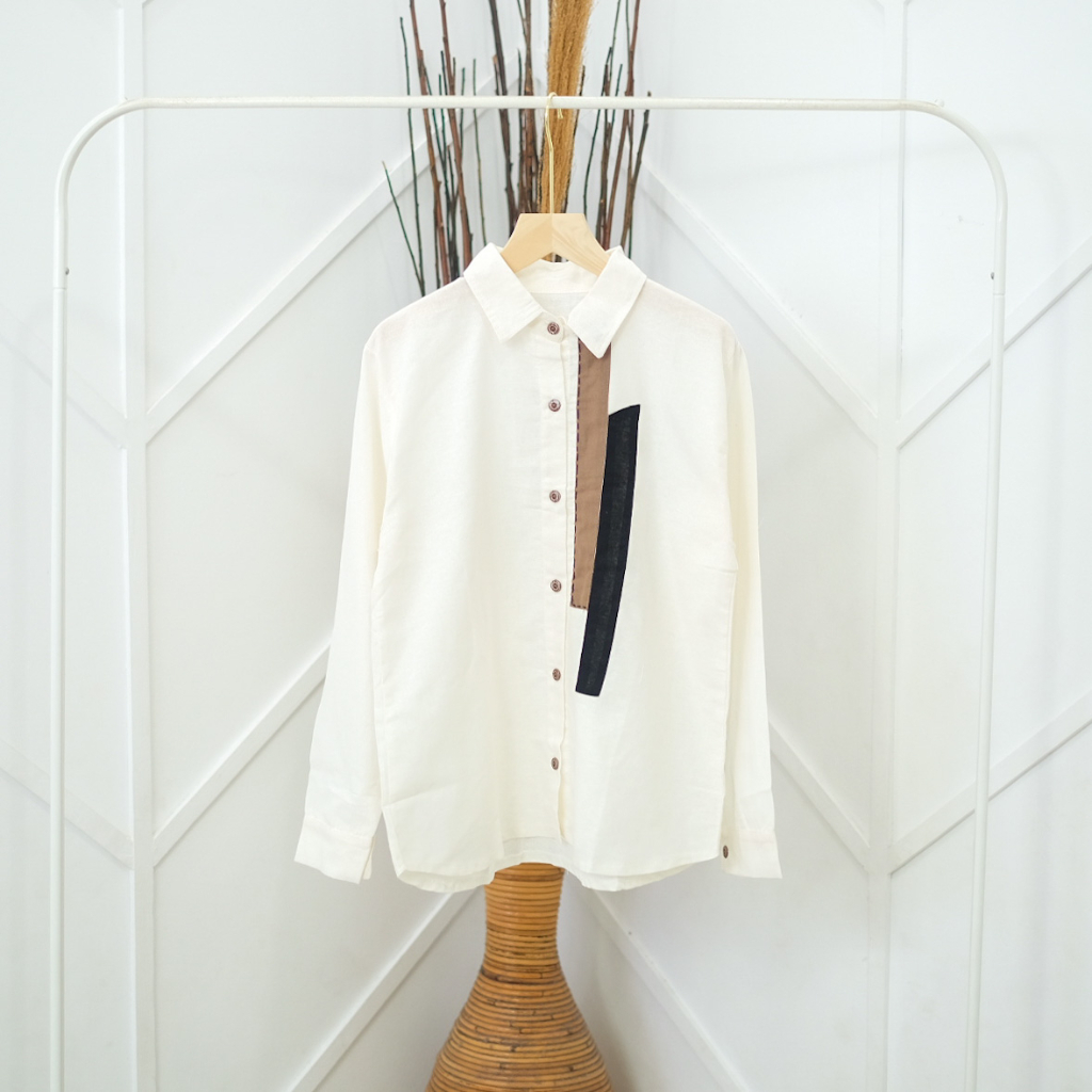 MALENA SHIRT / BLOUSE LINEN / ATASAN MURAH / KOREAN STYLE