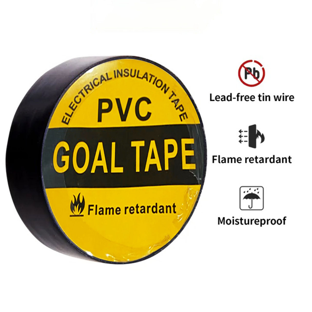 Isolasi Listrik PVC Goldtape - Lakban PVC Listrik 18mm x 17yard Hitam Goaltape - Perekat / Tape Kabel Listrik Solasi Kabel