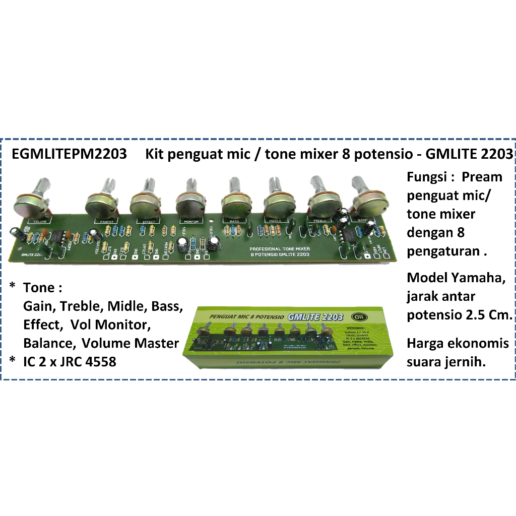 Kit penguat mic YAMAHA 8 potensio