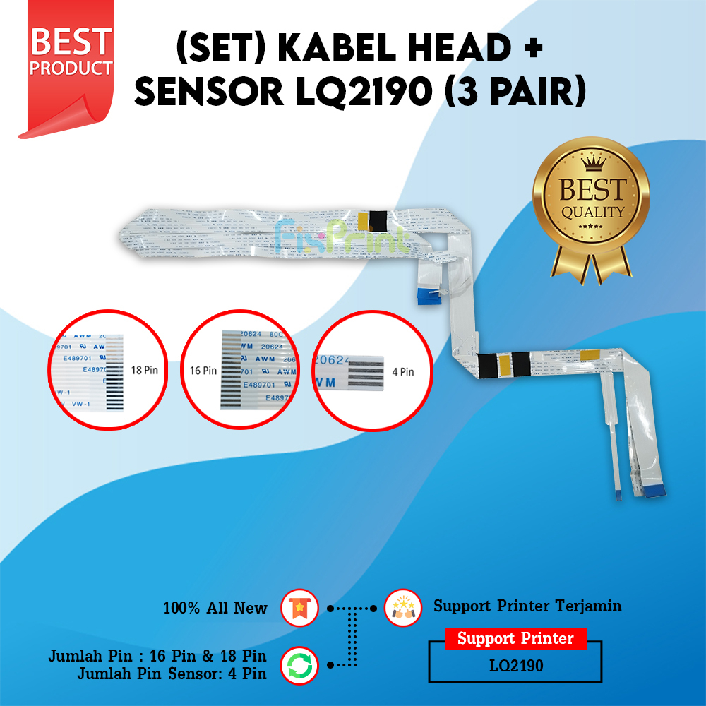 3 Pair Kabel Head 16 Pin + 18 Pin + 4 Pin Epson LQ2190 LQ2180 Flexible Cable Printhead LQ-2190 LQ-2180 2170