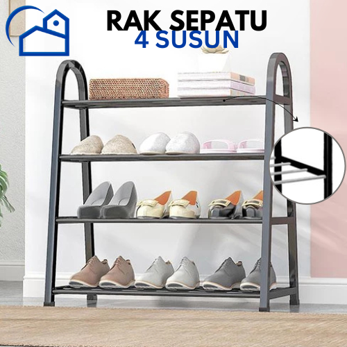 Rak Sepatu Sandal 4 Susun Rak 4 Tingkat Serbaguna Rak Sepatu 4 Susun Serbaguna