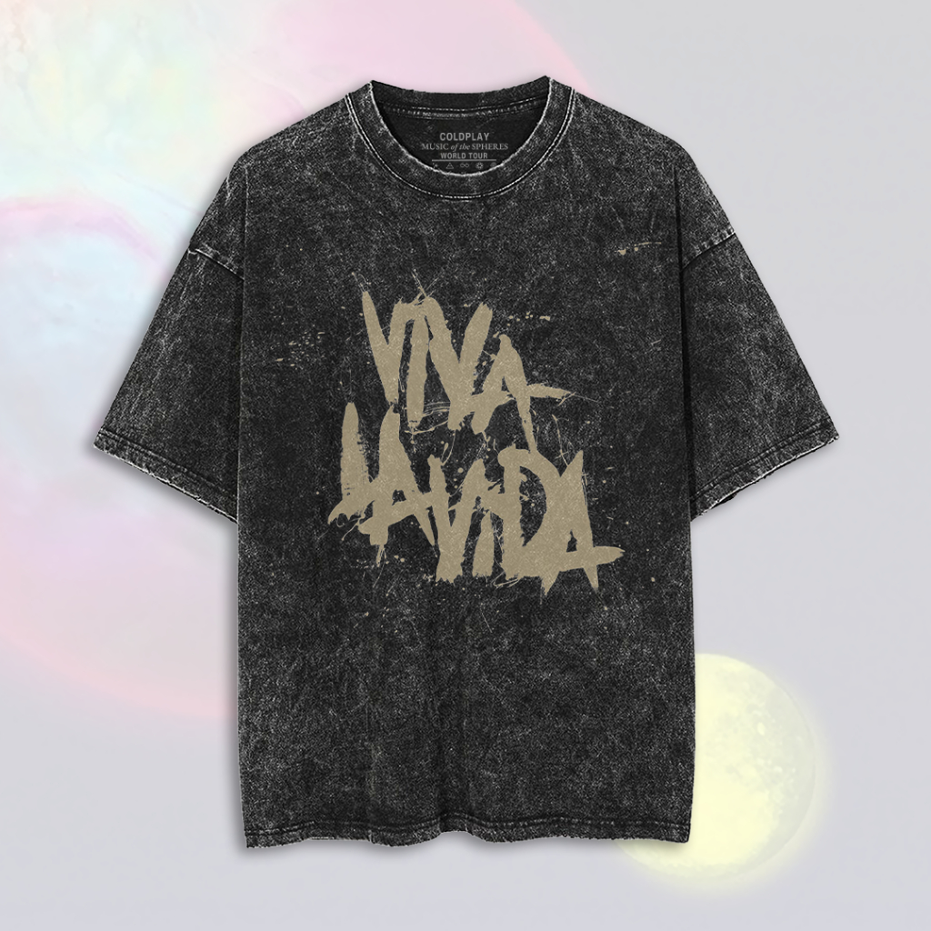 Kaos Oversize Washed Coldplay | Washed T-Shirt | Kaos Band Coldplay | Kaos Konser Coldplay | WO cp32