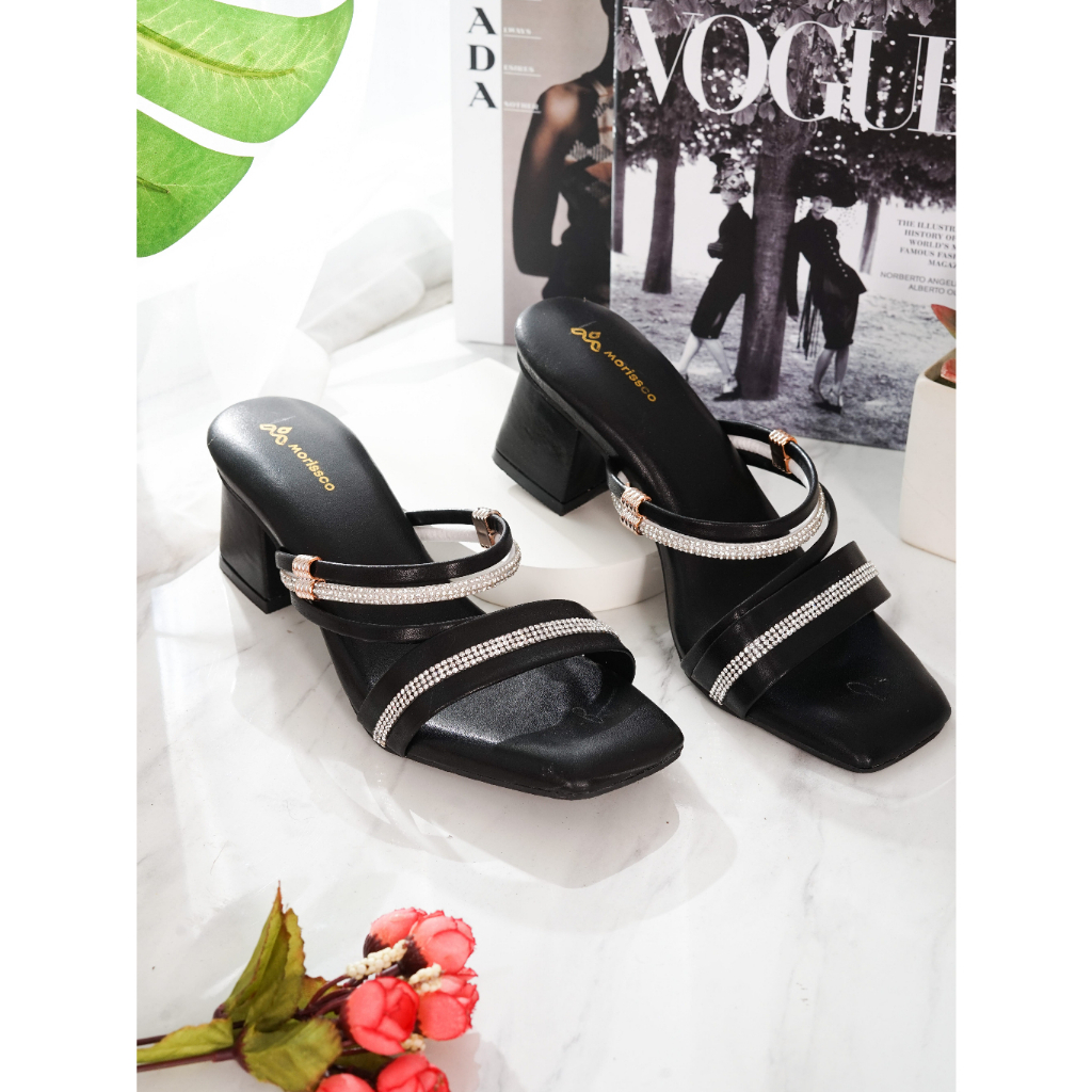 Sandal Heels Wanita Slop Tali 5CM B-RN 08