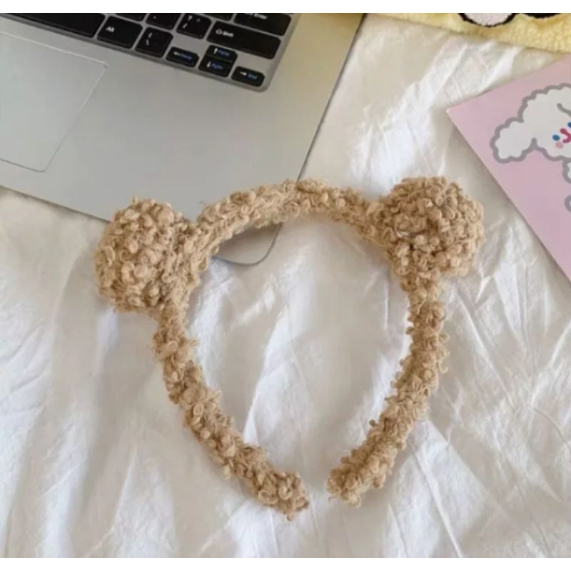 Bando Bulu motif beruang lucu/bando anak perempuan/bando perempuan dewasa