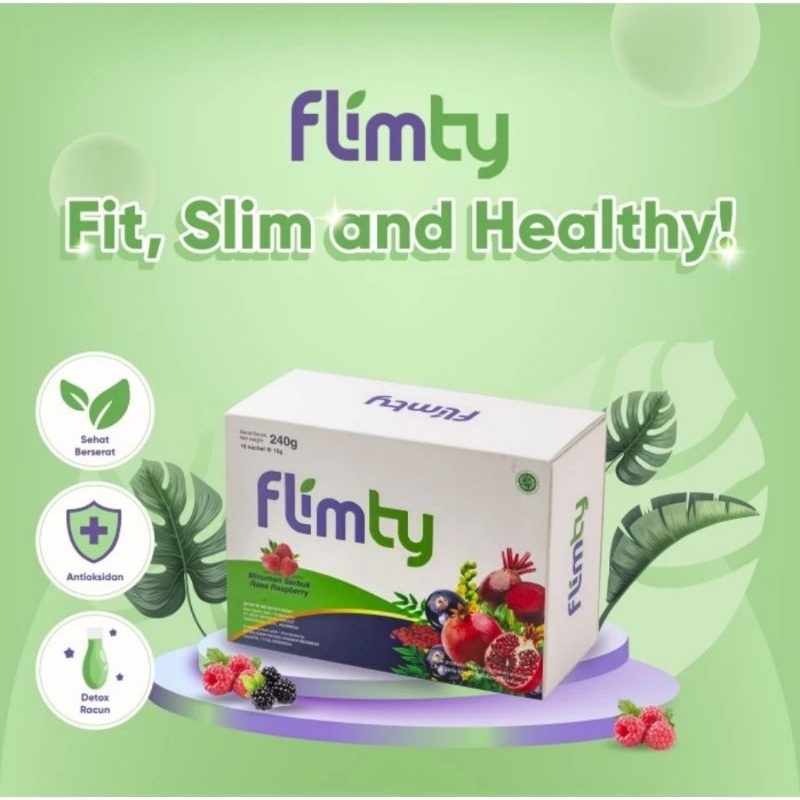 Flimty fiber pelangsing detox 1Box isi 16 sachet antioksidan