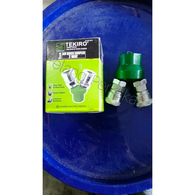Kopler Angin Cabang dua TEKIRO/Air Quick Coupler 2Way TEKIRO/Cabang Sambungan Selang Angin