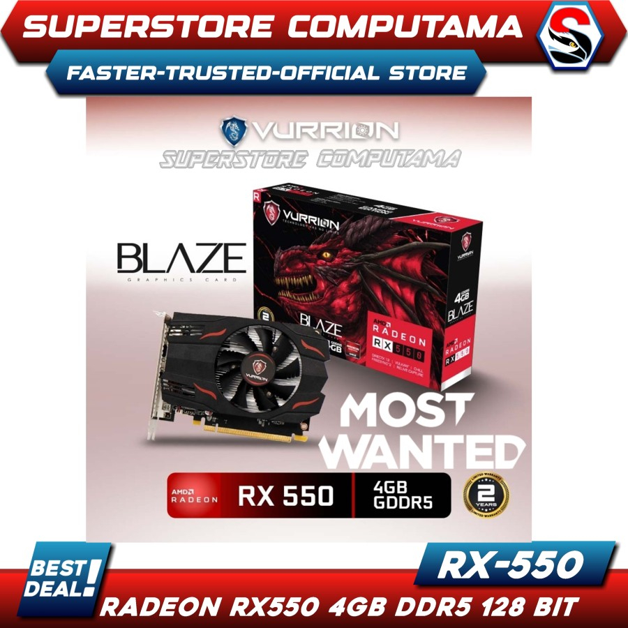 VGA Radeon Vurrion RX 550/ RX550 4GB GDDR5 128Bit | Vurion RX550 4GB