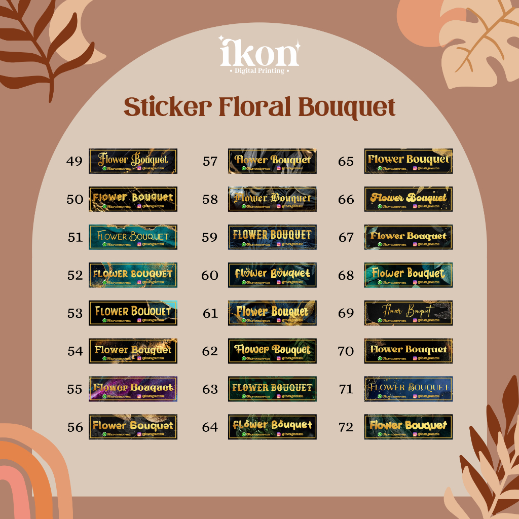 

STICKER FLORAL BOUQUET UKURAN 1,5X4 / STIKER BUNGA PART 2