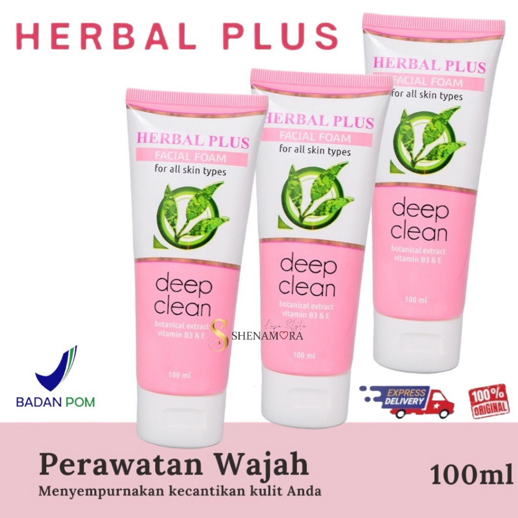 Herbal Plus Facial Foam | Sabun Muka 100 ml