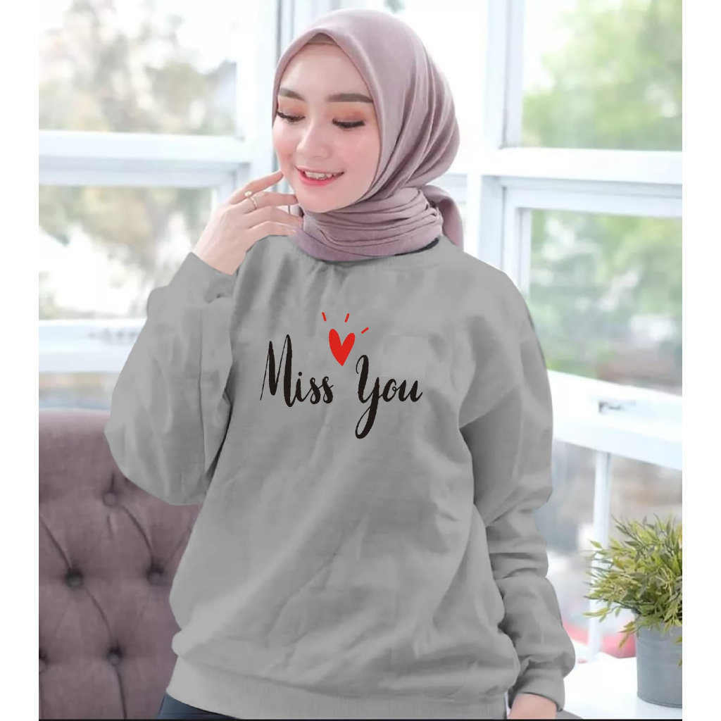 TERBARU VIRAL BAJU WANITA LOVE YOU UKURAN ( S - M - L - XL - XXL )LENGAN PANJANG KEREN MASA KINI