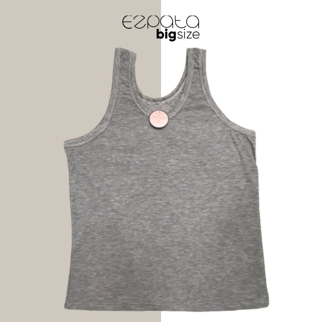 Ezpata Singlet Kaos Dalam Jumbo Pria Wanita Tanktop Unisex Bahan Misty Premium Warna Abu Termurah Berkualitas