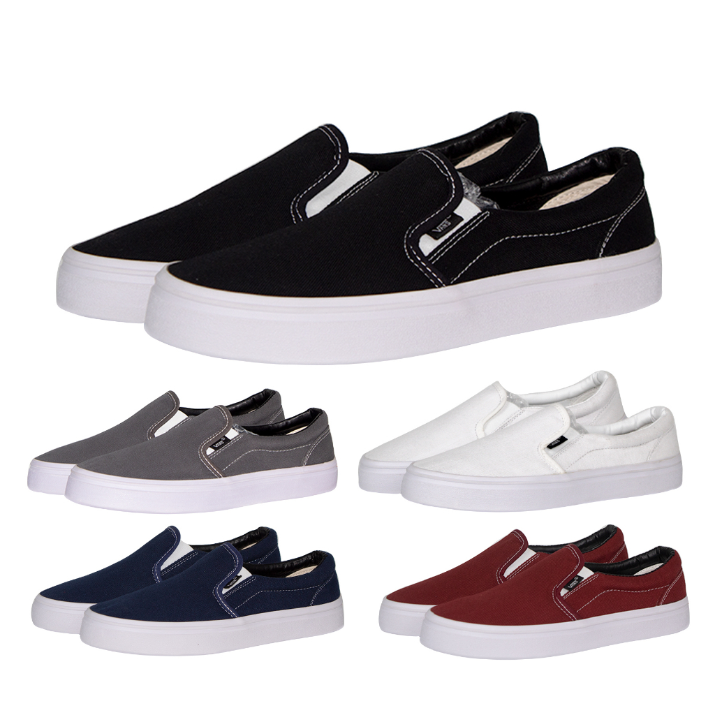 Sepatu vans slip on mono tanpa tali pria casual wanita santai Murah