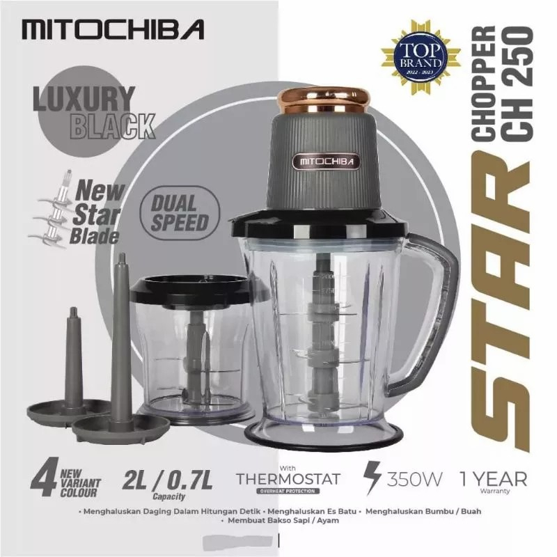 Mitochiba Chopper CH 250 Mito Food Chopper 2L Blender CH250 2 Liter Original