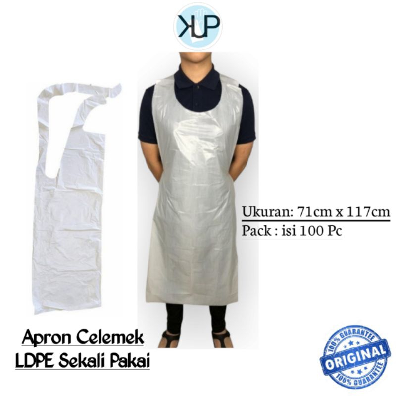 Apron Plastik LDPE / Celemek Plastik Sekali Pakai