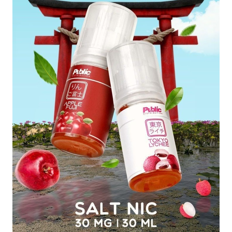 APPLE FUJI &amp; TOKYO LYCHEE 30ML BY PUBLIC DISTRIBUTION AUTHENTIC SALT