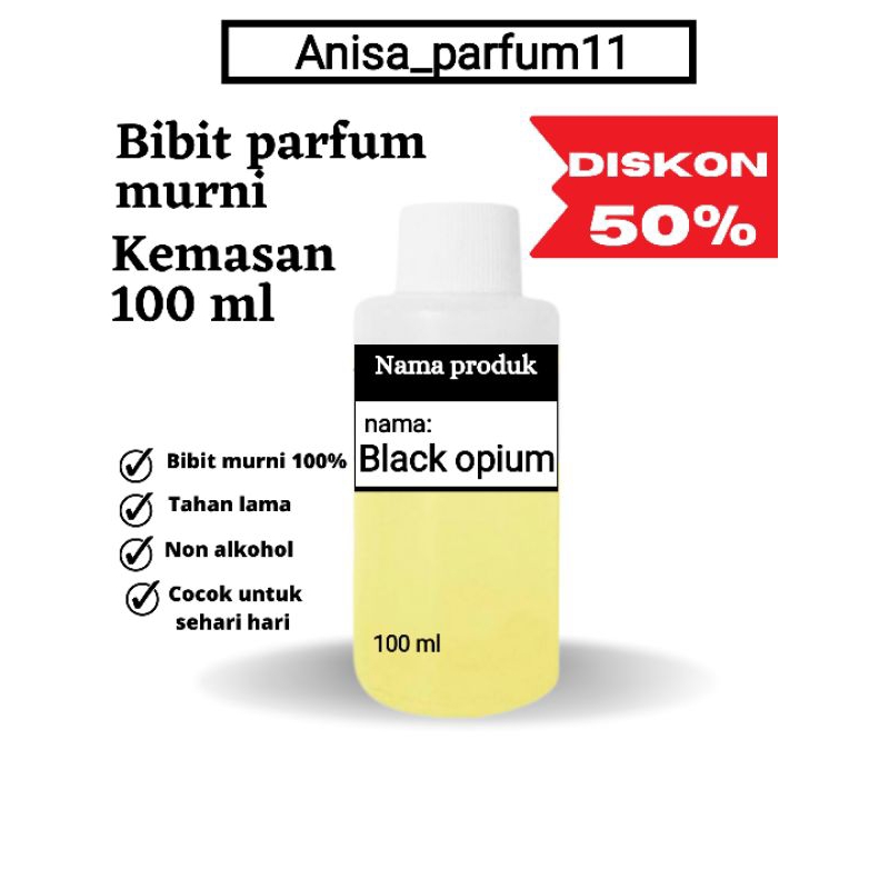 BIBIT PARFUM VARIAN BLACK OPIUM 100ML NON ALKOHOL