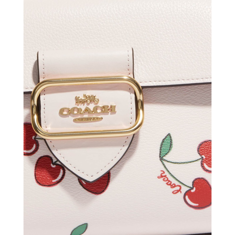 Coach Morgan Top Handle Satchel With Heart Cherry Print (CF 419)