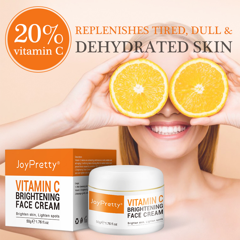 JoyPretty Vitamin C Whitening Freckle Cream Krim Penghilang Bintik 50g Krim Siang Pelembab Pencerah Wajah dengan Vitamin c