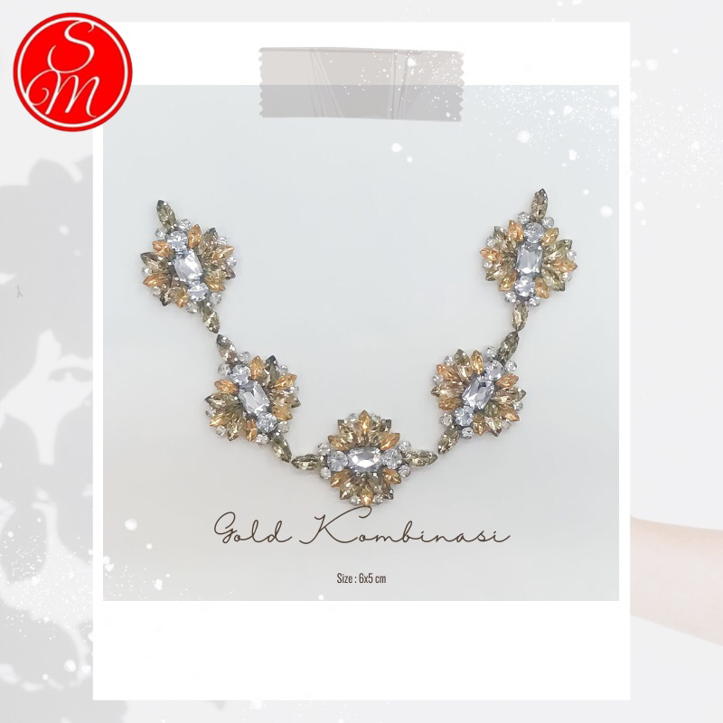 Payet Rangkai Leher Pinggang Lengan Jilbab Kaftan Instan/payet rangkai/mutiara rangkai/payet leher/p